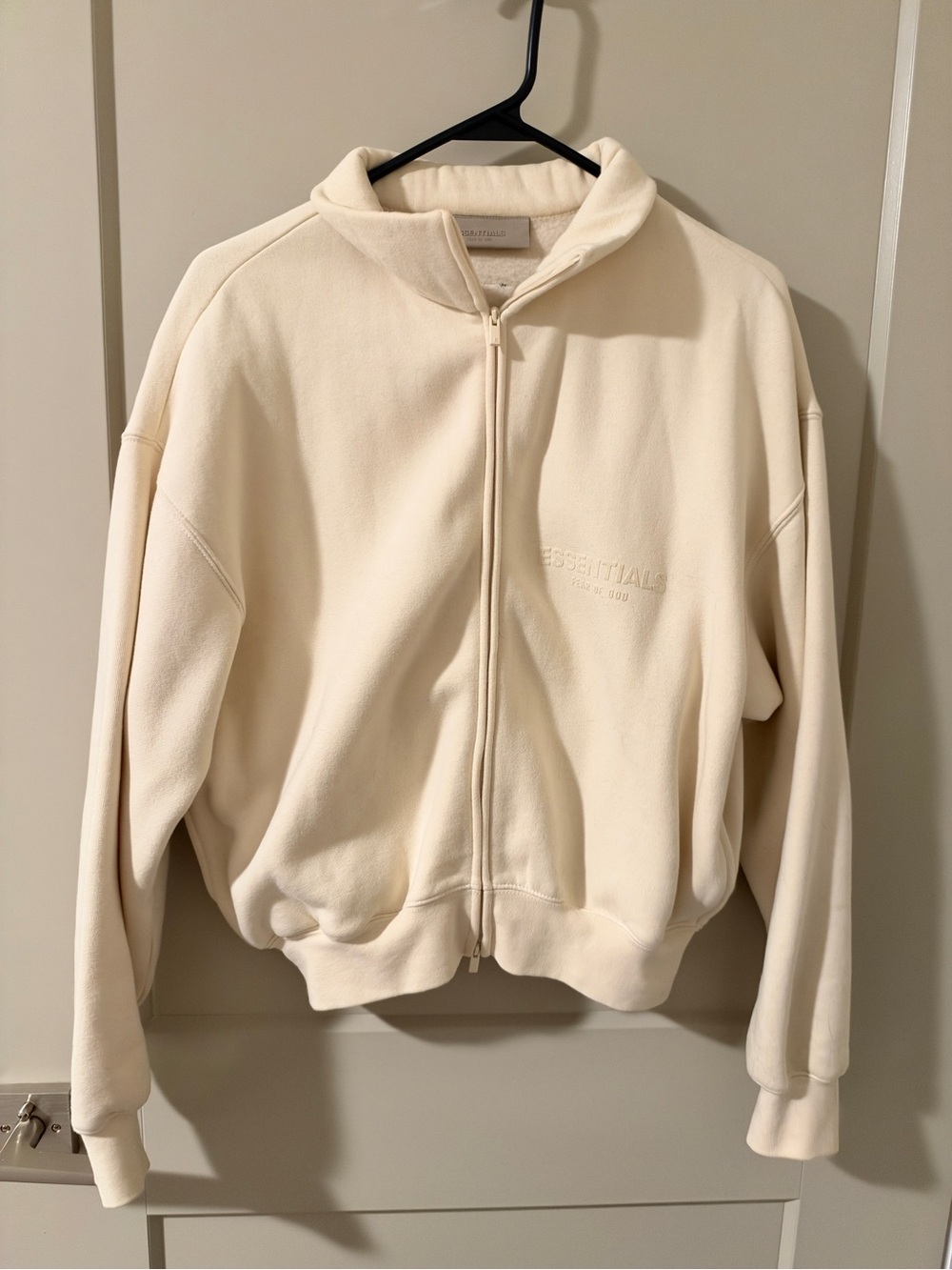 ESSENTIALS Cream Zip-Up Jacket